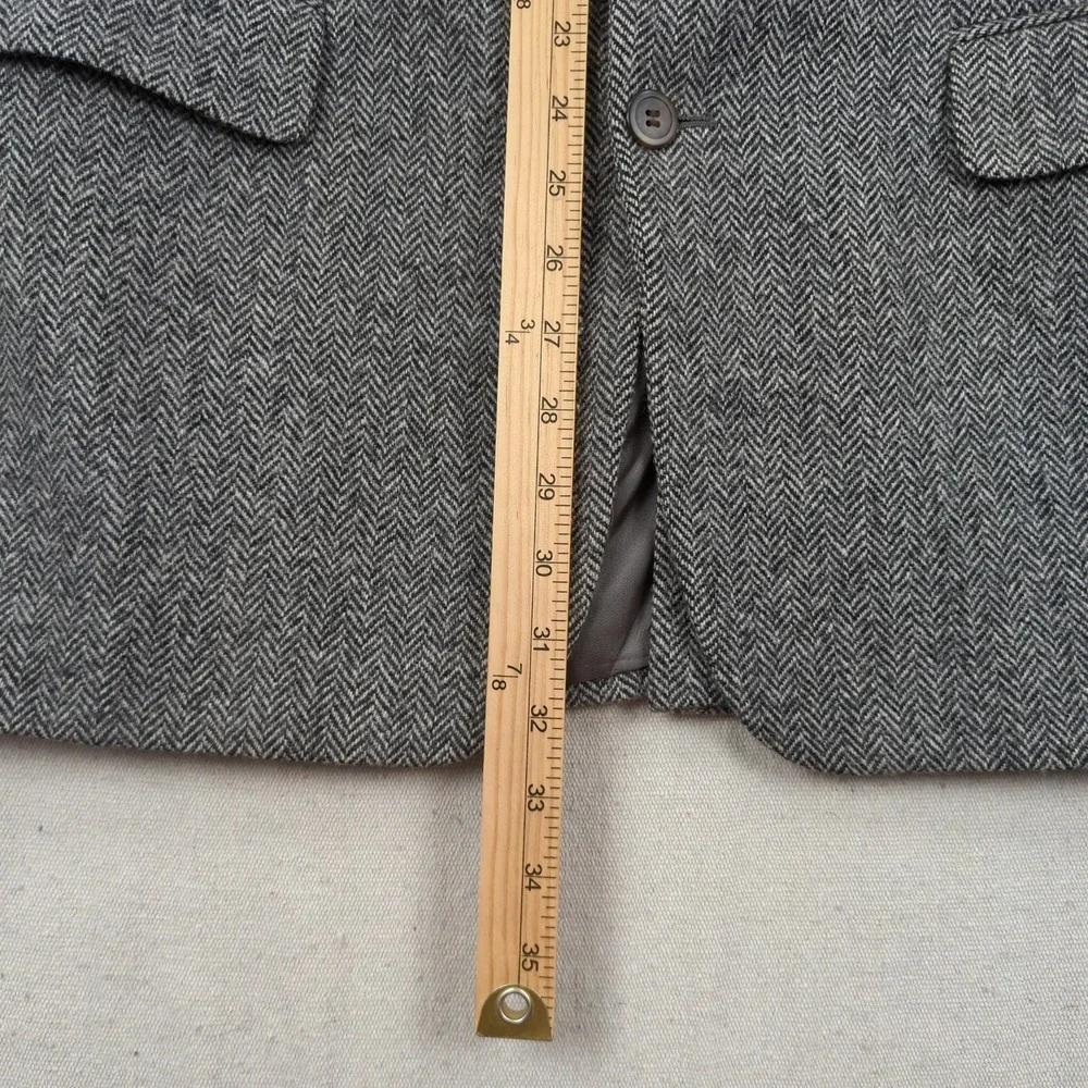 Orvis Blazer Mens 42R Gray Wool Herringbone Sport Coat Jacket USA Made